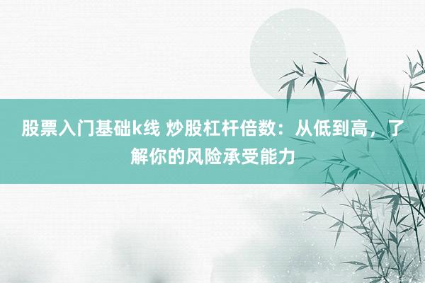 股票入门基础k线 炒股杠杆倍数:从低到高,了解你的风险承受能力
