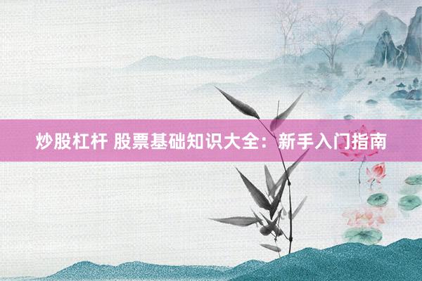 炒股杠杆 股票基础知识大全：新手入门指南