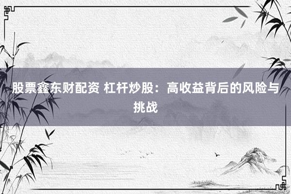 股票鑫东财配资 杠杆炒股:高收益背后的风险与挑战