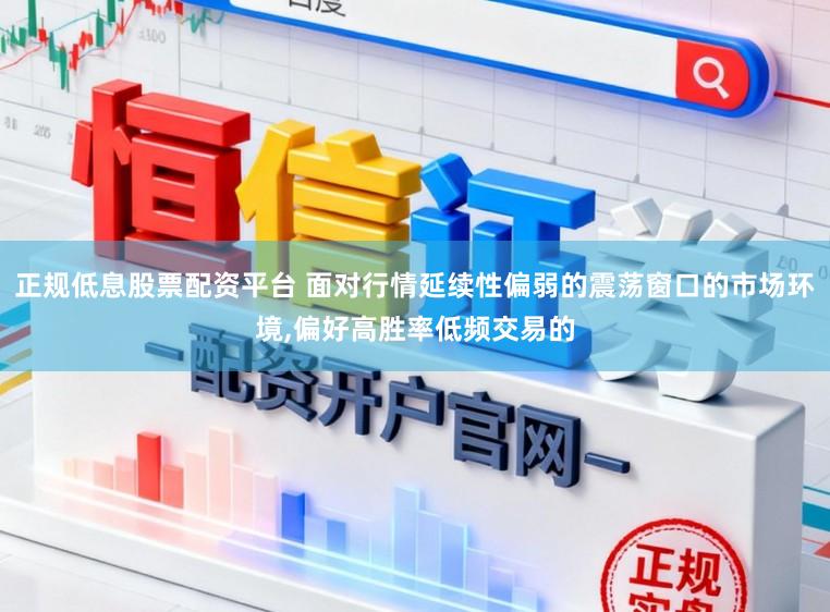 正规低息股票配资平台 面对行情延续性偏弱的震荡窗口的市场环境，偏好高胜率低频交易的